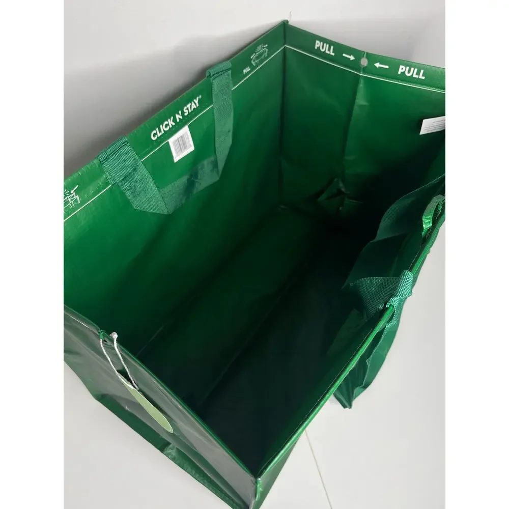 Whole Foods — Green Click N' Stay Collapsable Stand Up Tote Bag Box Double Strap